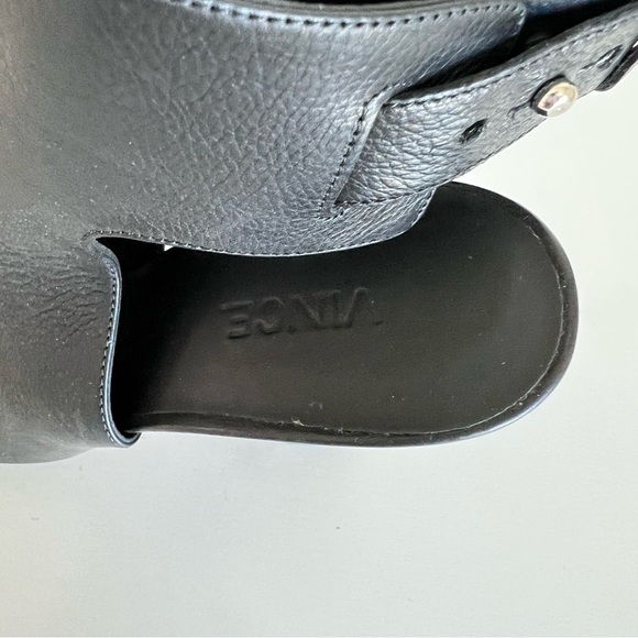 Vince Black Leather Sandals with Brown Heel - Picture 4 of 7